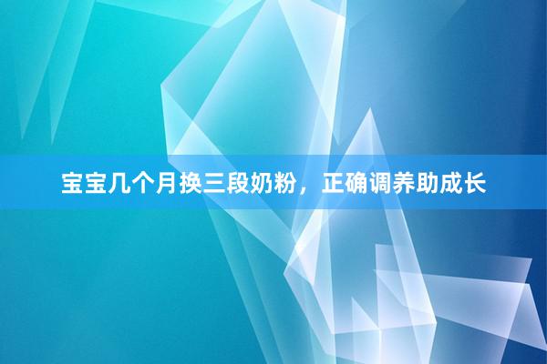 宝宝几个月换三段奶粉，正确调养助成长