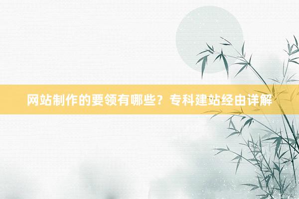 网站制作的要领有哪些？专科建站经由详解